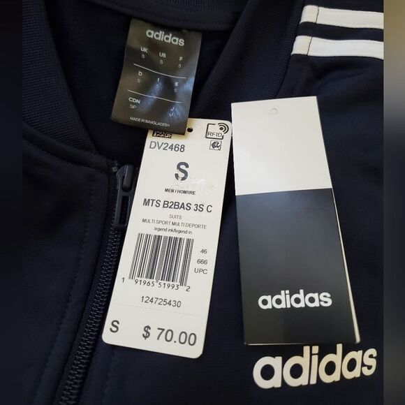 Adidas Back To Basics Three Stripes Track Jacket Sz Sm - Picture 11 of 13